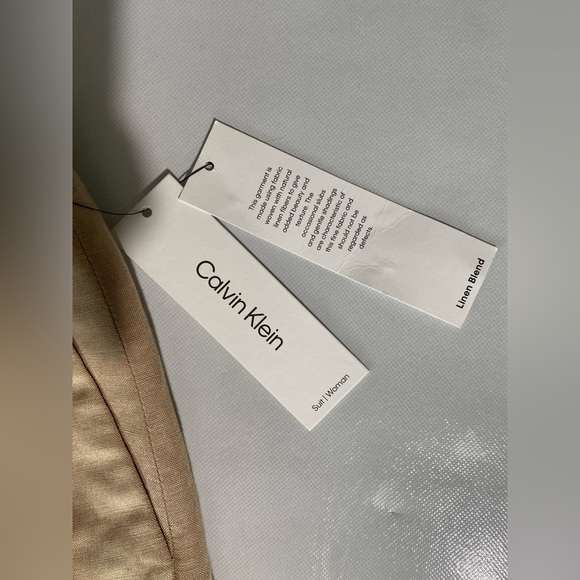 NEW- Plus Size 22W Calvin Klein Women's Linen Blend Suit/Dress Pants Camel $109 - Picture 6 of 16